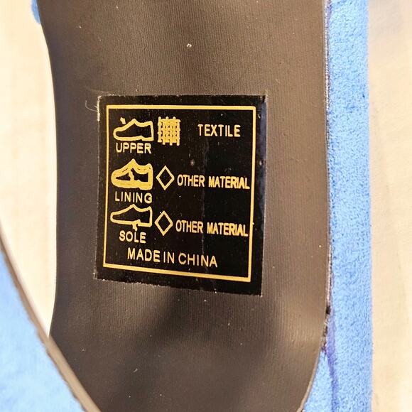 Boohoo Blue Faux Suede Square Toe Slip On Heeled‎ Mule Size 6UK/39EUR/8US - Picture 10 of 10
